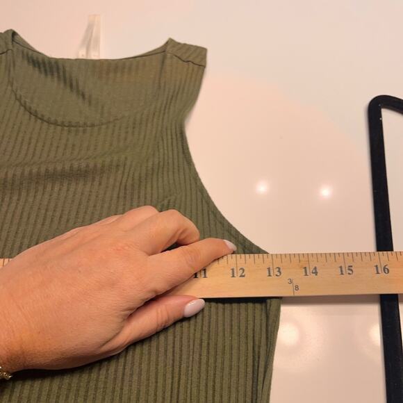 Anthropologie Olive Green Kingsolver Ribbed Midi Dress Small - Picture 11 of 11
